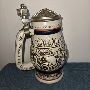 Avon Ceramic Stein with Navy and Cream Accents